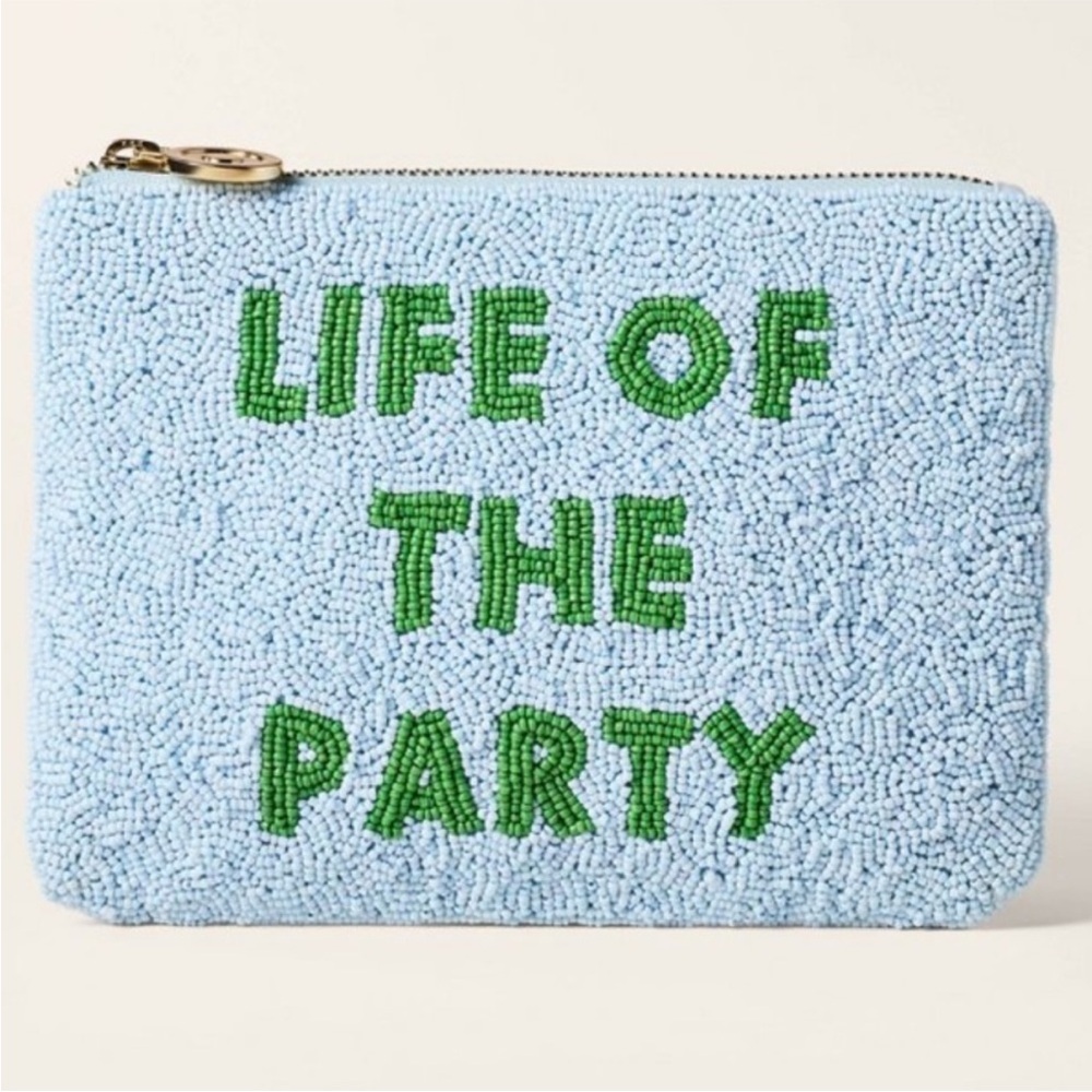NWT Kate Spade x Target Life Of The Party Beaded Clutch in Blue and Green